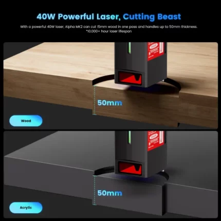 AlgoLaser Alpha MK2 40W Laser Engraver for Wood, Metal & Granite - Image 8